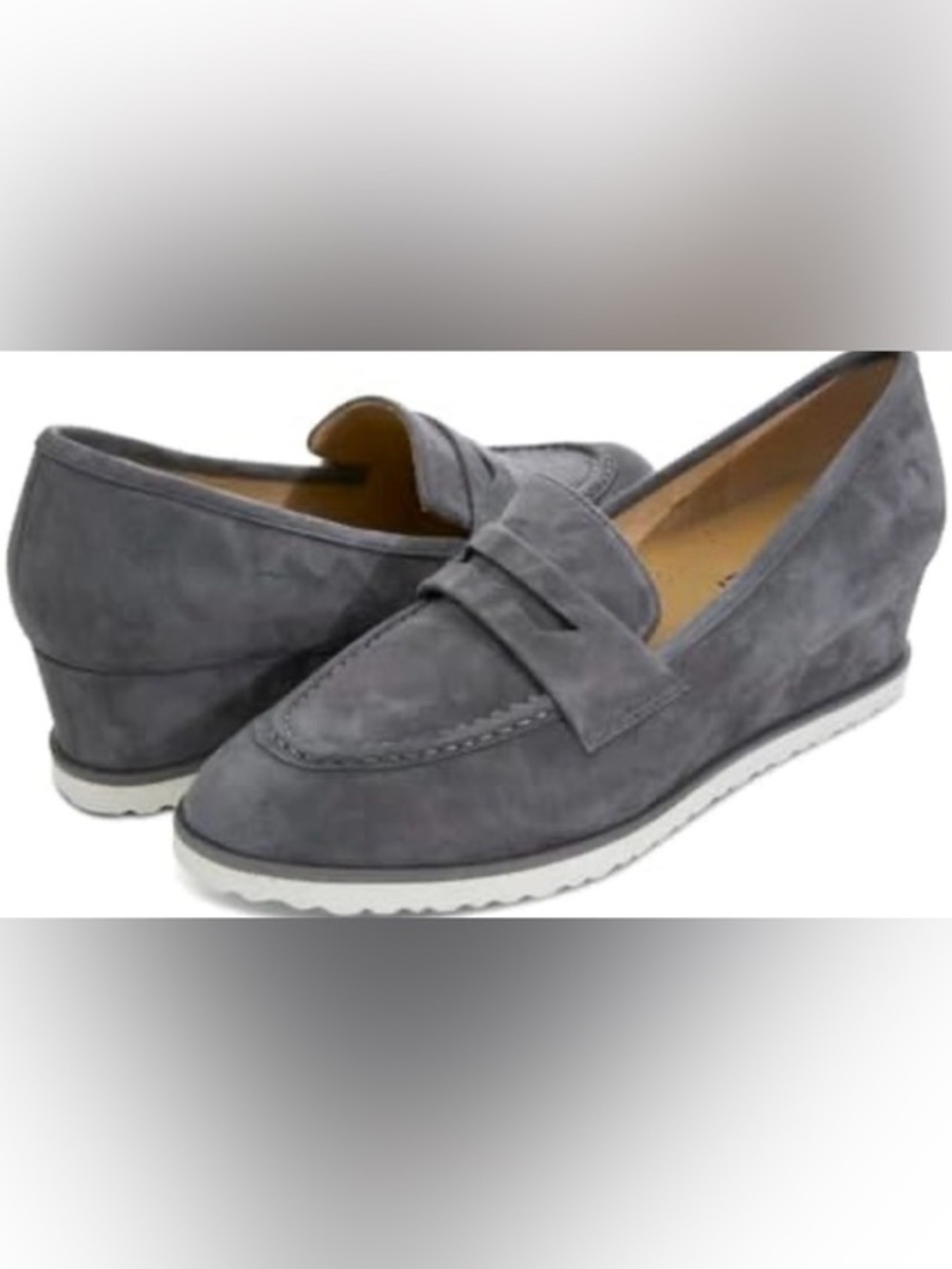 Vaneli Devera Gray Suede Platform Loafers gray women’s 10 IMMACULATE